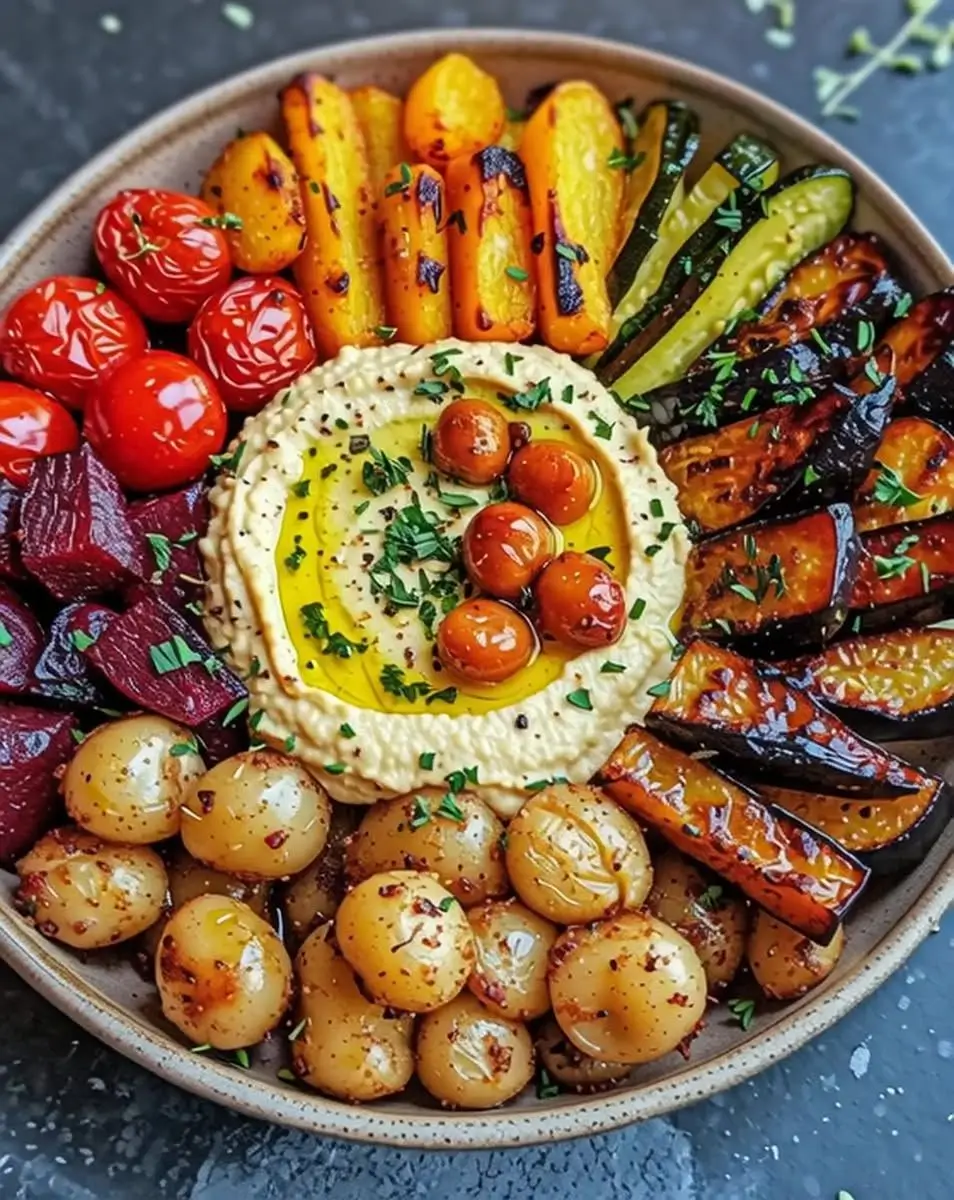 Herb Chicken with Rainbow Roasted Vegetables