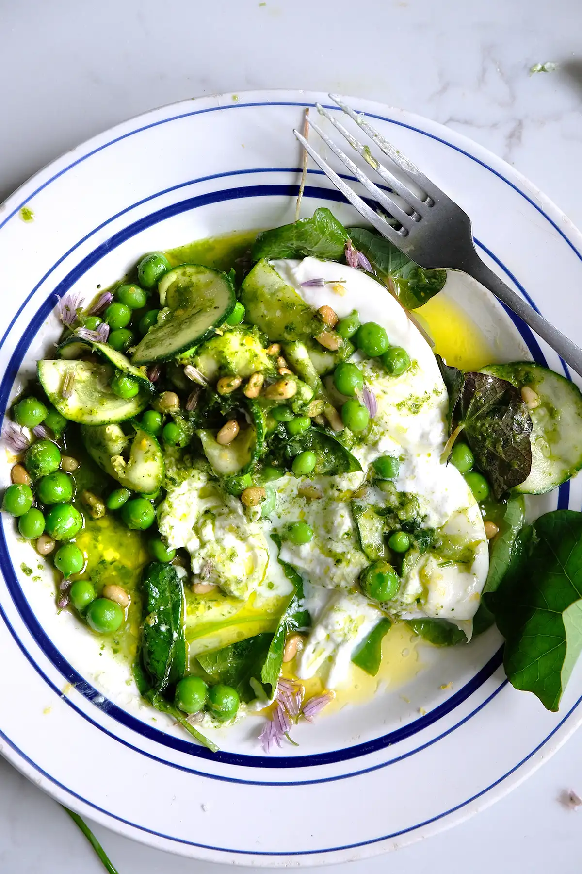 Burrata&peas